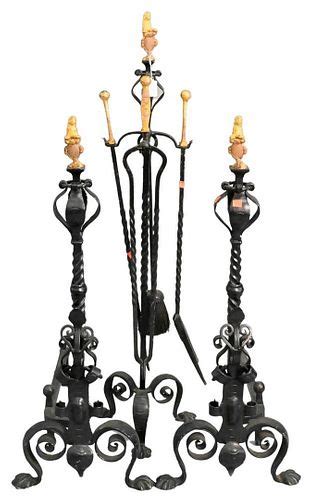 Three Piece Iron Fire Set Sold At Auction On 24th September Bidsquare