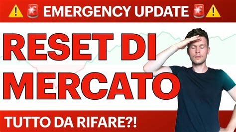 🚨 Super Emergency Update Reset Di Mercato 🚨 Bitcoin Altcoins Tutto