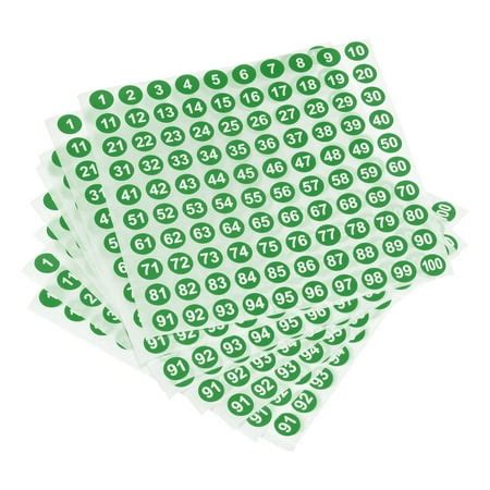 Uxcell Number Stickers, 1-100 Round Number Labels Vinyl Sticker White ...