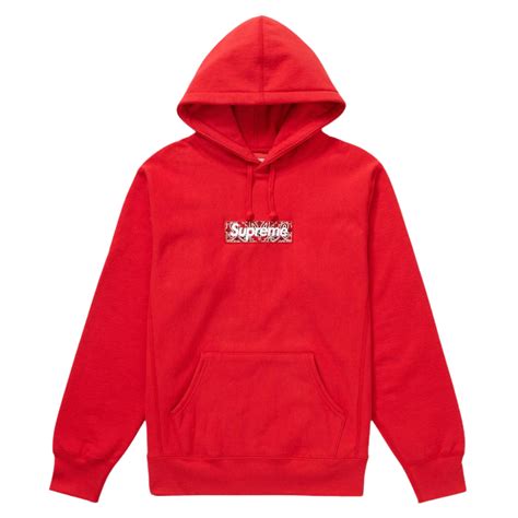 Supreme Bandana Box Logo Hoodie Red Fan Cave