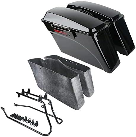 Amazon Tct Motorparts Hard Saddlebags Saddle Bag Black