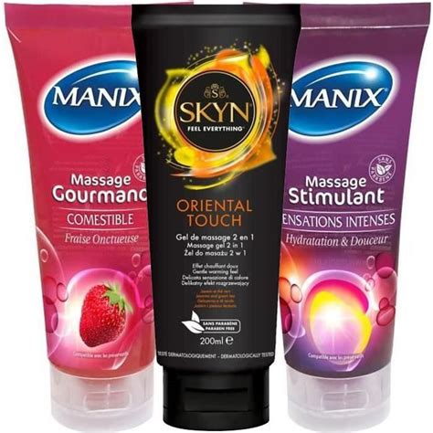 Panaché de gels de massage MANIX et SKYN Stimulant Gourmand