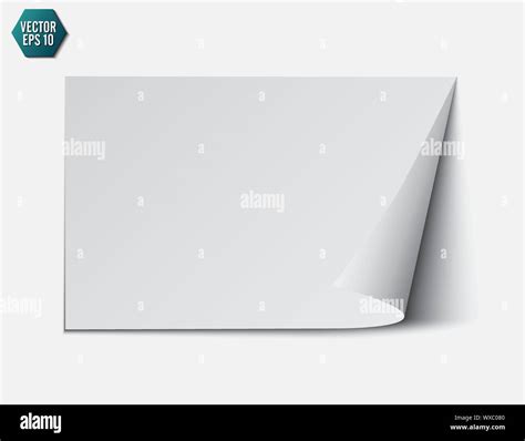 Page Curl With Shadow On A Blank Sheet Of Paper Design Element For