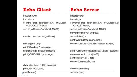 Implement Echo Client And Server Applns Using Tcp Socket In Python