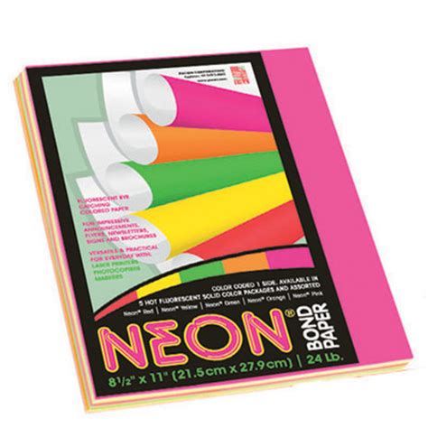 Colored Copy Paper-Neon, Assorted, 8.5X11" - 1 Pkg - The Online Drugstore