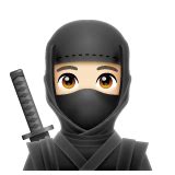 Ninja Helle Hautfarbe Emoji On Whatsapp