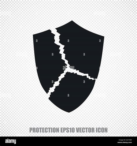 Safety Vector Broken Shield Icon Modern Flat Design Stock Vector Image And Art Alamy