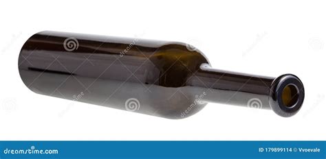 Lying Empty Dark Brown Wine Bottle Isolated Stock Photo Image Of Wine