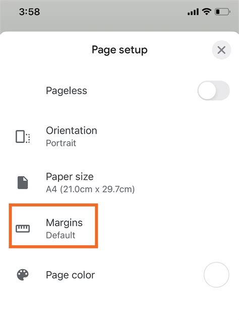 how to remove margins in google docs