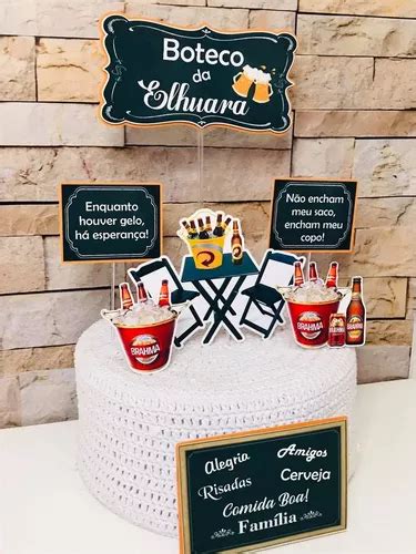 Topo De Bolo Personalizado Aniversário Boteco Cerveja à venda em Belo