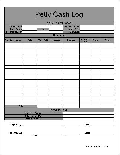 Petty Cash Printable And Fillable Pdf