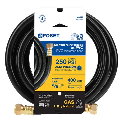 40078 MGAN 40 TRUPER Manguera Para Gas PVC Negra 3 8 X4 M C