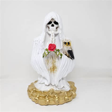 Forgiveness Santa Muerte White Figure Statue 14 Inch Figura Santa