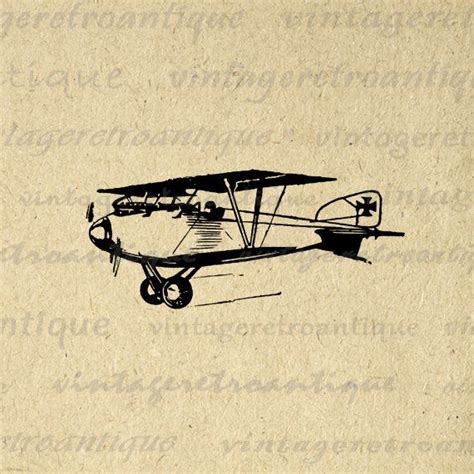 Antique Airplane Printable Image Digital Vintage Plane Graphic Download