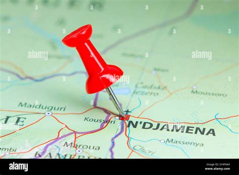 N Djamena, Chad pin on map of Africa Stock Photo - Alamy