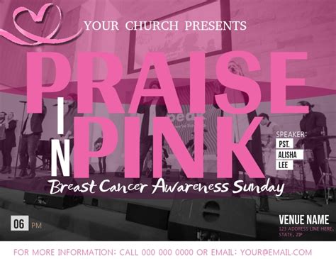 Church Breast Cancer Awareness Flyer Template Postermywall