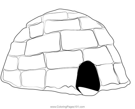 Igloo Coloring Pages Color Draw Clipart Drawing Template Printable