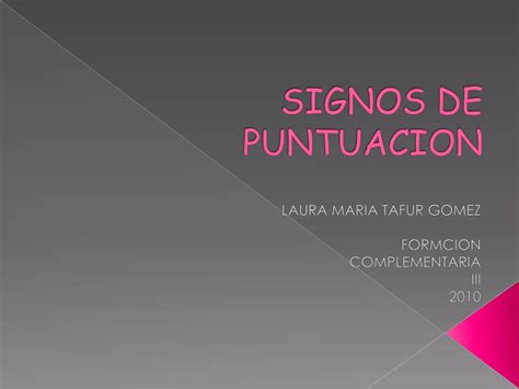 Signos De Puntuacion PPT