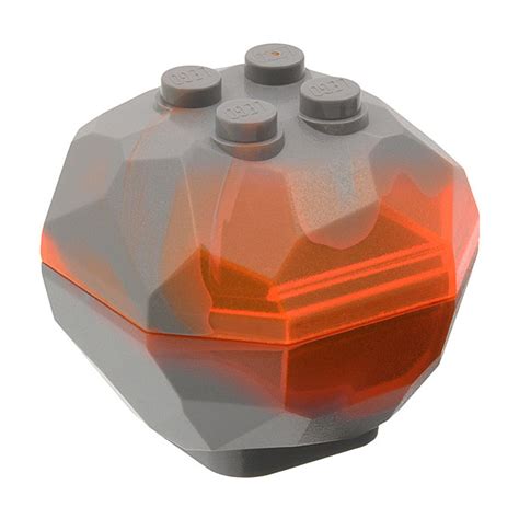 LEGO Rock 4 X 4 X 3 Assembly With Transparent Neon Orange Marbling