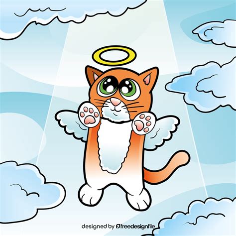 Cat Angel Cartoon Vector Free Download