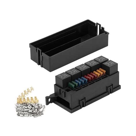 12V Auto 11 Voies Fusible Relais BoîTe Bloc avec 5 Broches Relais et