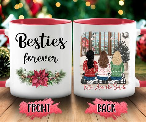 Friend Christmas Mug Besties Forever Christmas Coffee Mug Etsy