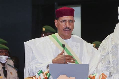 Nigerien President Mohamed Bazoum, during his inauguration on 2 April ...