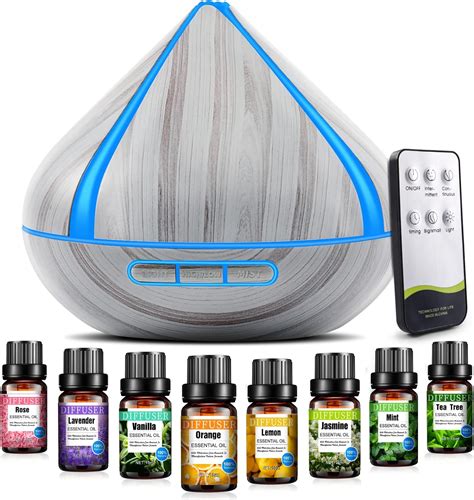 500 Ml Scented Oil Diffusers With 8 Essential Oils Set Aromatherapy