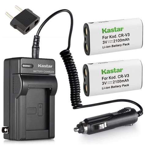 Buy Kastar CRV3 Battery 2 Pack And Charger For Kodak CR V3 EasyShare