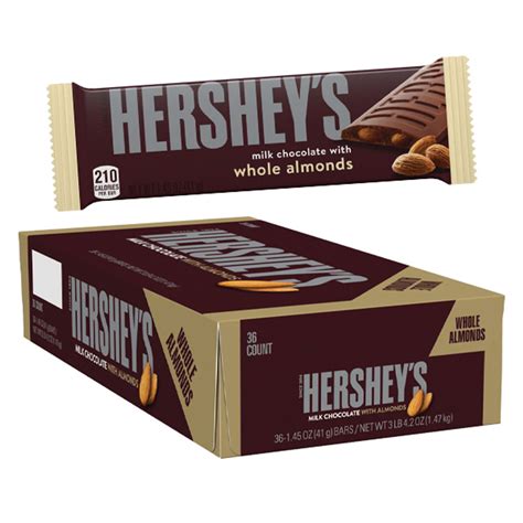 Hersheys Milk Chocolate With Almonds Bars 36ct Display Box