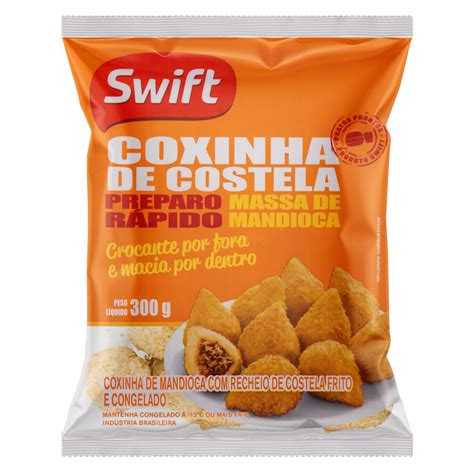 Coxinha De Mandioca Congelada Frita Recheio Costela Swift Pacote 300g