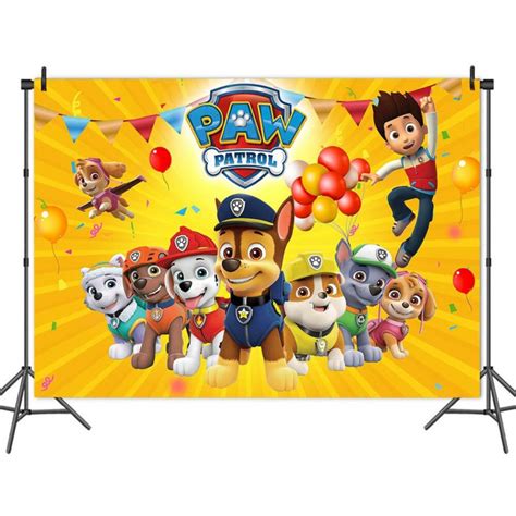 D Coration Anniversaire Pat Patrouille Toile De Fond Les Chiots Et