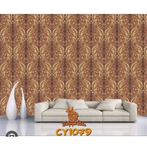 Jual Wallsticker Wallpaper Sticker Dinding Motif Batik Coklat