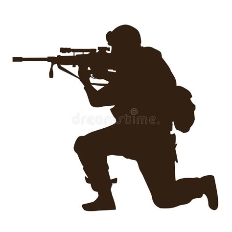 Soldier with Rifle Silhouette Stock Vector - Illustration of ...