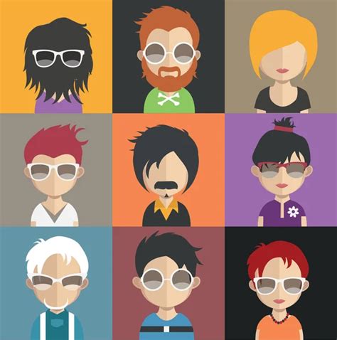 Set Of People Avatar Icons Stock Vector By Sky Designs