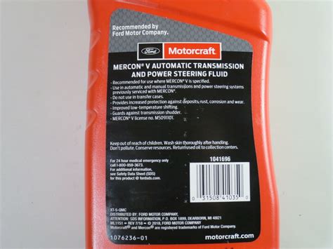 Motorcraft Mercon V Automatic Transmission Fluid XT 5 QMC One Quart EBay