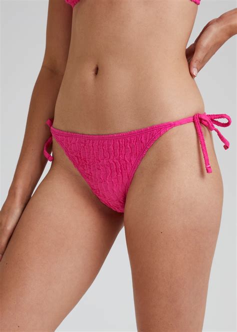 Pink Seersucker Bikini Bottoms Matalan