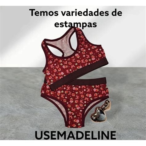 Conjunto JUVENIL Lingerie Infantil Calcinha e Top Nadador Sutiã