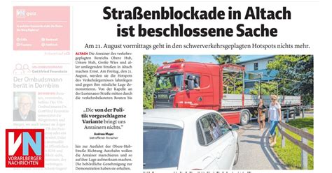 Stra Enblockade In Altach Ist Beschlossene Sache Vorarlberger