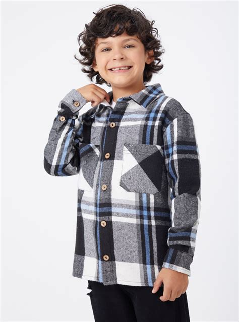 Ripley Sobrecamisa Manga Larga NiÑo Harvest Negro Cuadros