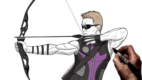 How To Draw Hawkeye Step By Step Marvel Youtube