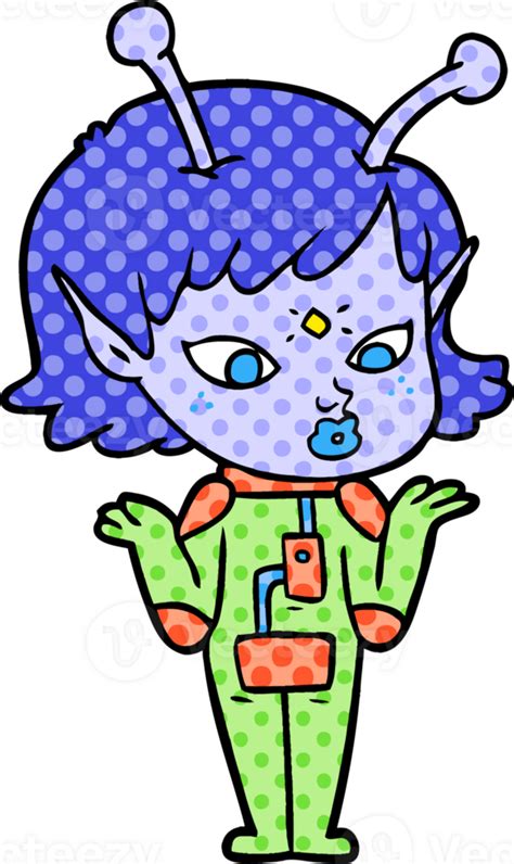 Pretty Cartoon Alien Girl 41006278 Png