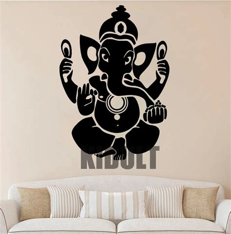 Ganesha Wall Decal Ganesha Vinyl Sticker Hindu Wall Decals Wall Vinyl