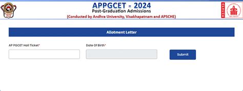 AP PGCET 2024 Counselling Ongoing Web Options Seat Allotment