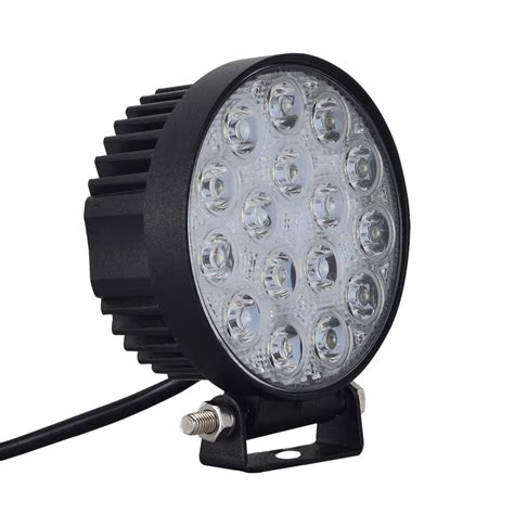 GERUITE 48W Round LED Spotlights 12V 4800LM 16 LEDs Car Light Bar As Worklight Spot Light For ...