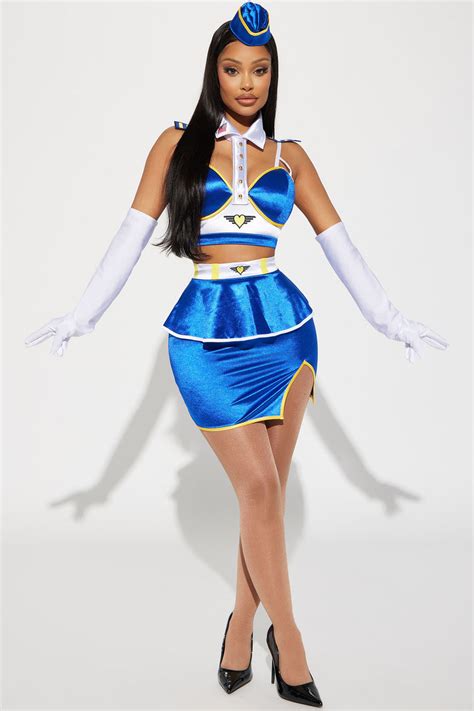 Fly With Me 3 Piece Costume Set Blue Combo Fashion Nova Costumes