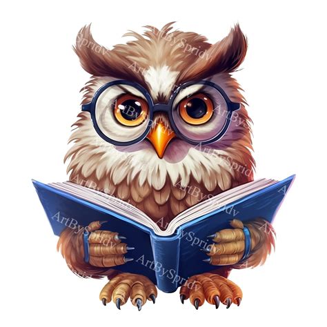 Owl Reading Clip Art