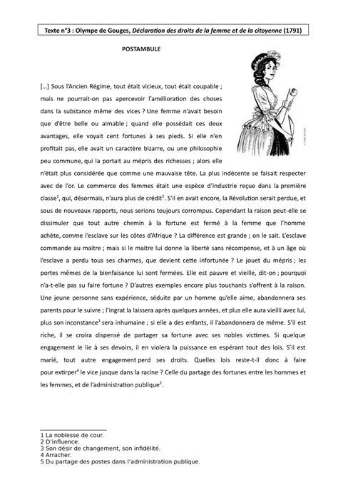 L linéaire 3 Olympe 2 Bac oral Texte n3 Olympe de Gouges