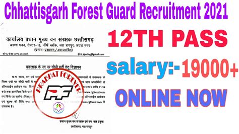 How To Online Chhattisgarh Forest Guard Recruitment 2021 Salary