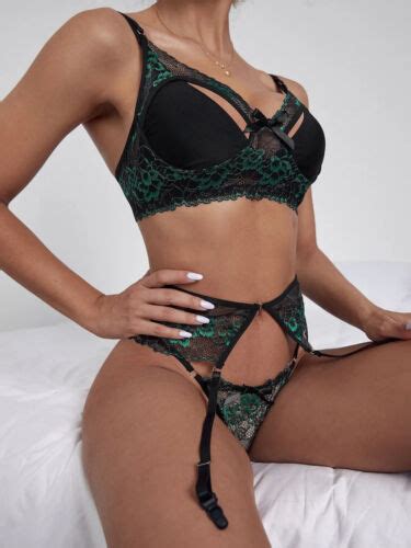 Sexy Pack Floral Lace Harness Underwire Garter Lingerie Set Us Seller